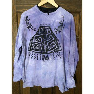 Vintage 90s Tribal Shjrt Purple Large